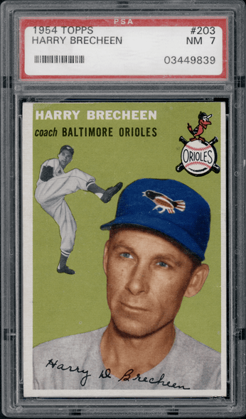 1954 Topps Harry Brecheen #203 PSA 7 front of card