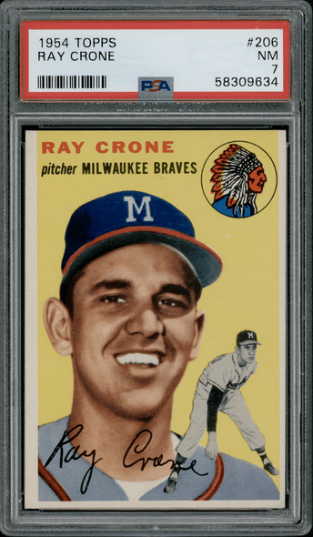 1954 Topps Ray Crone #206 PSA 7 front of card