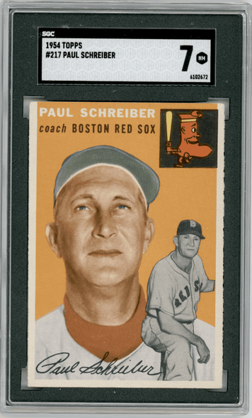 1954 Topps Paul Schreiber #217 SGC 7 front of card