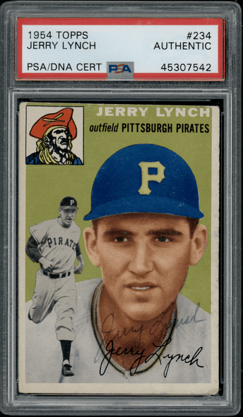 1954 Topps Jerry Lynch #234 PSA Authentic Auto front of card