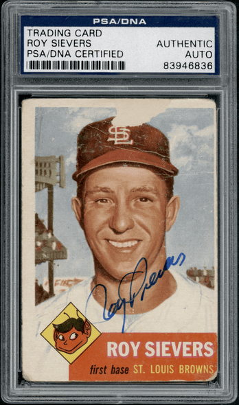 1953 Topps Roy Sievers #67 PSA Authentic Auto front of card