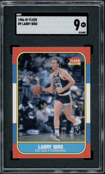 1986 Fleer Larry Bird #9 SGC 9 front of card