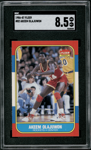 1986 Fleer Akeem Olajuwon #82 SGC 8.5 front of card