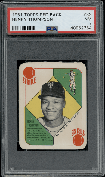 1951 Topps Henry Thompson #32 Red Back PSA 7 front of card
