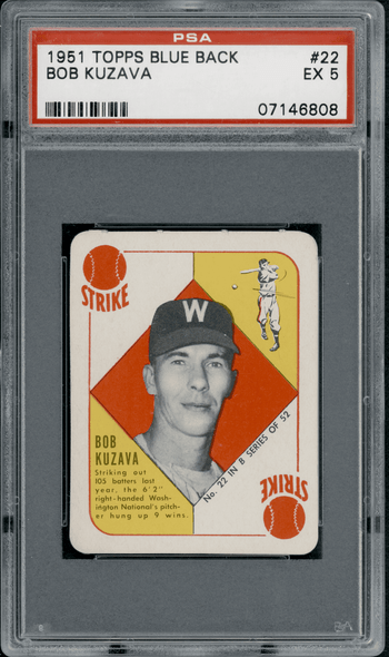 1951 Topps Bob Kuzava #22 Blue Back PSA 5 front of card