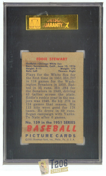 1951 Bowman Eddie Stewart #159 SGC 3