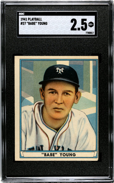 1941 Play Ball Babe Young #27 SGC 2.5 front of card