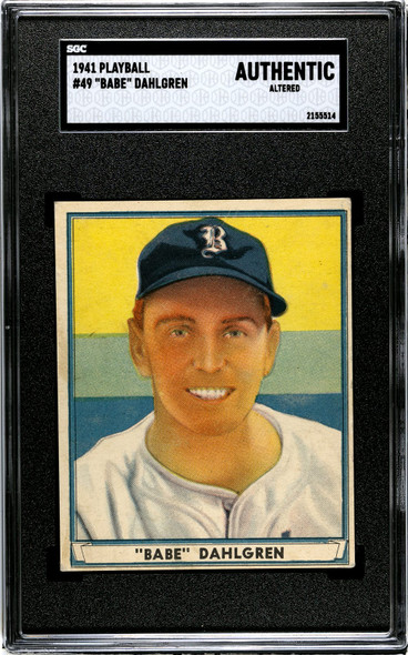 1941 Play Ball Babe Dahlgren #49 SGC A front of card