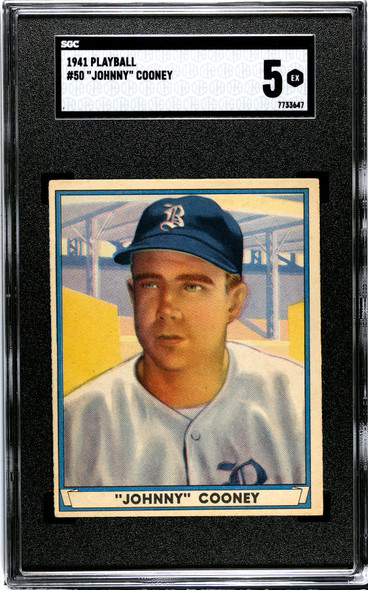 1941 Play Ball Johnny Cooney #50 SGC 5 front of card