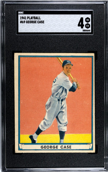 1941 Play Ball George Case #69 SGC 4 front of card