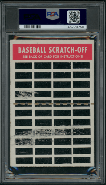 1970 Topps Hank Aaron Scratch-Offs PSA 4(MC) back of card