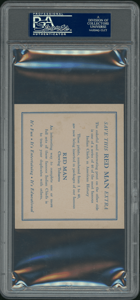 1954 T129 Red Man Tobacco Grey Eagle #10 American Indian Chiefs PSA 5 back of card