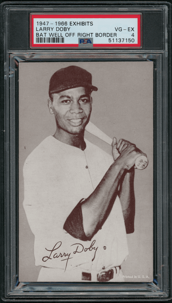 1947 Exhibits Larry Doby Bat Well Off Right Border PSA 4 front of card