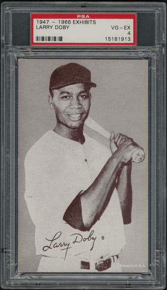 1947 Exhibits Larry Doby PSA 4 front of card