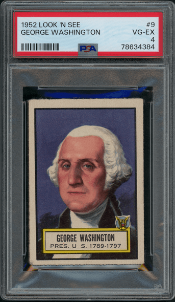 1952 Topps Look 'N See George Washington #9 PSA 4 front of card