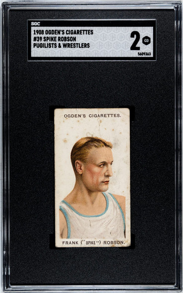 1908 Ogden's Cigarettes Spike Robson #39 Pugilists & Wrestlers SGC 2 front of card