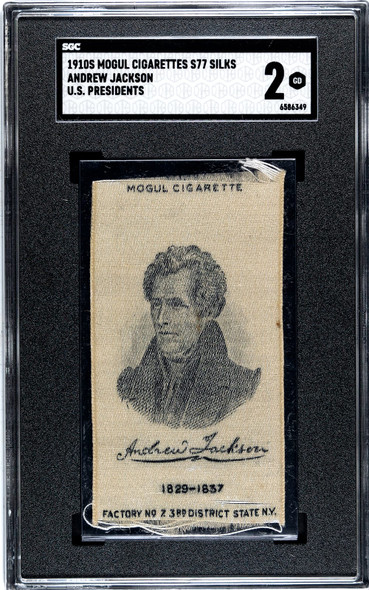 1910 Mogul Cigarettes S77 Silks Andrew Jackson U.S. Presidents SGC 2 front of card