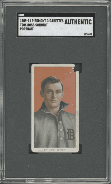 1909-11 T206 Boss Schmidt Portrait Piedmont 350 SGC A front of card