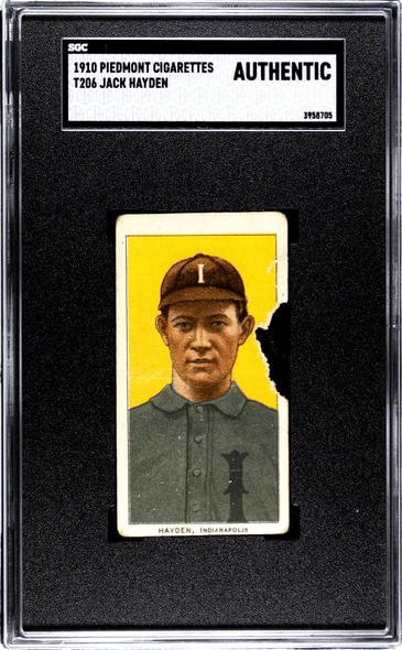 1910 T206 Jack Hayden Piedmont 350 SGC A front of card