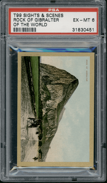 1912 T99 Rock of Gibralter Pan Handle Scrap Sights and Scenes PSA 6 front of card