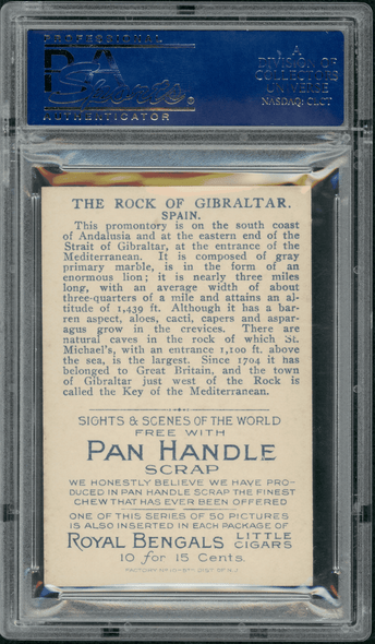 1912 T99 Rock of Gibralter Pan Handle Scrap Sights and Scenes PSA 6 back of card