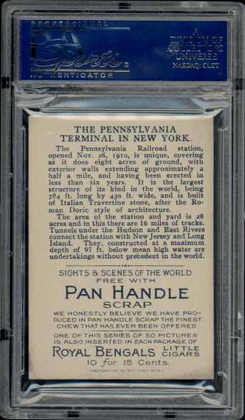 1912 T99 Pennslyvania Terminal Pan Handle Scrap Sights and Scenes PSA 6 back of card