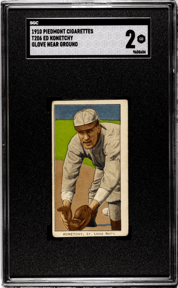 1910 T206 Ed Konetchy Golve Near Ground Piedmont 350 SGC 2 front of card