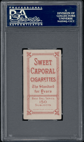 1909 T206 Terry Turner Sweet Caporal 150 PSA 3 back of card