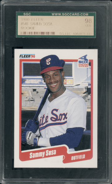 1990 Fleer Sammy Sosa #548 SGC 10 front of card