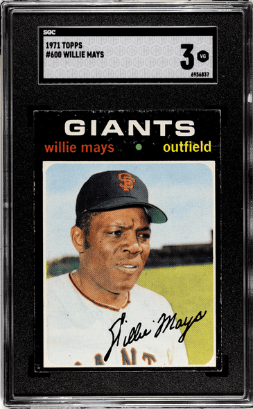 1971 Topps Willie Mays #600 SGC 3 front of card