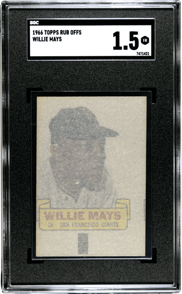 1966 Topps Rub Offs Willie Mays SGC 1.5 front of card