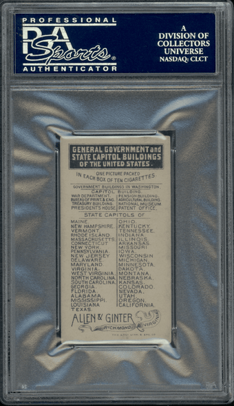 1889 N14 Allen & Ginter Dakota Government & State Capital Buildings PSA 4 back of card