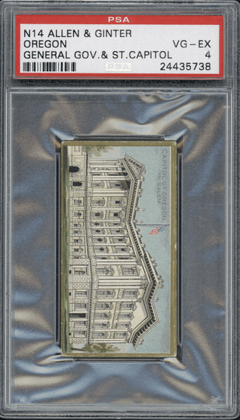 1889 N14 Allen & Ginter Oregon Government & State Capital Buildings PSA 4 front of card