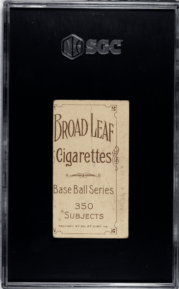 1910 T206 George Schirm Broad Leaf Cigarettes SGC 1 back of card