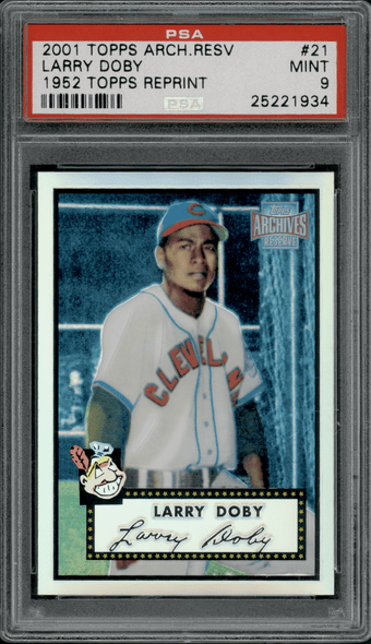 2001 Topps Archives Reserve Larry Doby #21 1952 Topps Reprint PSA 9 front of card