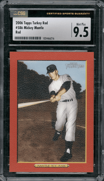 2006 Topps Turkey Red Mickey Mantle Red #586 CSG 9.5 front of card
