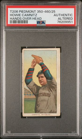 1910 T206 Howie Camnitz Hands Over Head Piedmont 350-460 PSA Authentic front of card
