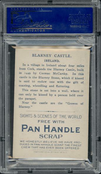 1911-12 T99 Blarney Castle Pan Handle Scrap Sights and Scenes PSA 4 back of card