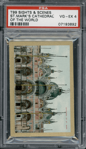 1911-12 T99 St. Mark's Cathedral Pan Handle Scrap Sights and Scenes PSA 4 front of card