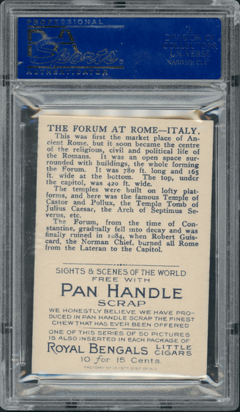 1911-12 T99 The Forum at Rome Pan Handle Scrap Sights and Scenes PSA 5 back of card