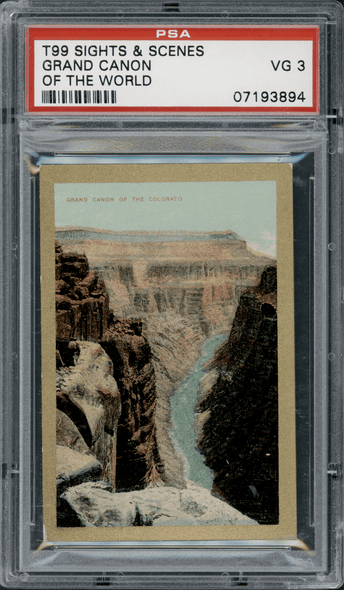 1911-12 T99 Grand Canyon Pan Handle Scrap Sights and Scenes PSA 3 front of card