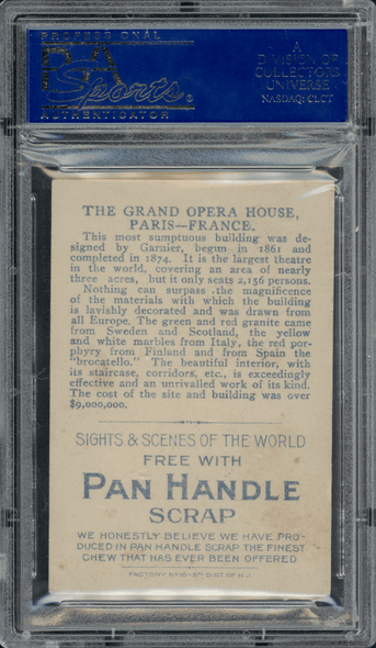 1911-12 T99 Grand Opera House Pan Handle Scrap Sights and Scenes PSA 4 back of card