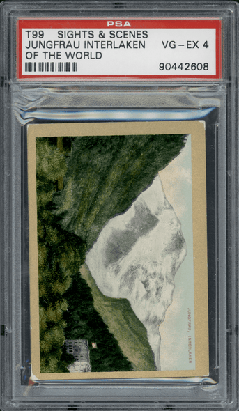 1911-12 T99 Jungfrau Interlaken Pan Handle Scrap Sights and Scenes PSA 4 front of card