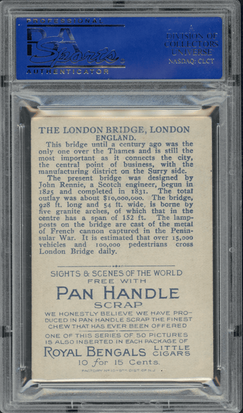 1911-12 T99 The London Bridge Pan Handle Scrap Sights and Scenes PSA 4 back of card