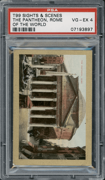 1911-12 T99 The Pantheon, Rome Pan Handle Scrap Sights and Scenes PSA 4 front of card