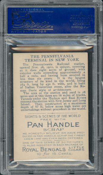 1911-12 T99 Pennslyvania Terminal Pan Handle Scrap Sights and Scenes PSA 5 back of card