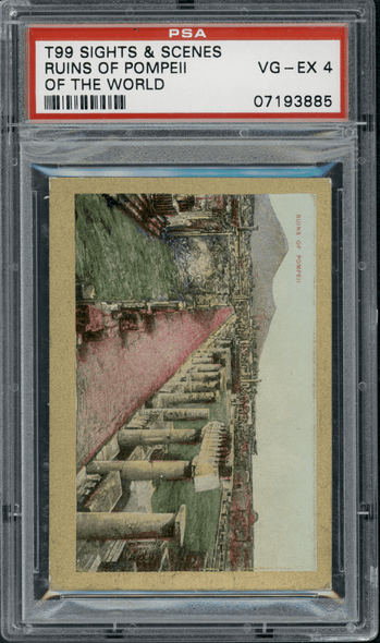 1911-12 T99 Ruins of Pompeii Pan Handle Scrap Sights and Scenes PSA 4 front of card