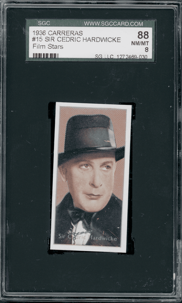 1936 Carreras Sir Cedric Hardwicke Film Stars SGC 8 front of card