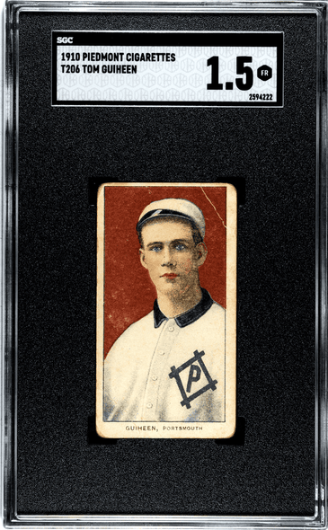 1910 T206 Tom Guiheen Piedmont 350 SGC 1.5 front of card