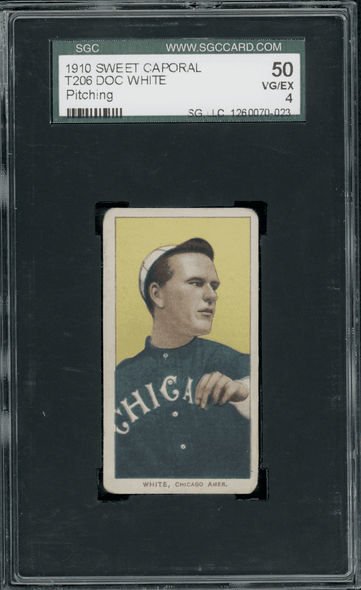 1910 T206 Doc White Pitching Sweet Caporal 350 SGC 4 front of card